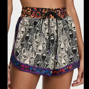 FARM Rio Midnight Leopards Nylon Shorts size XS